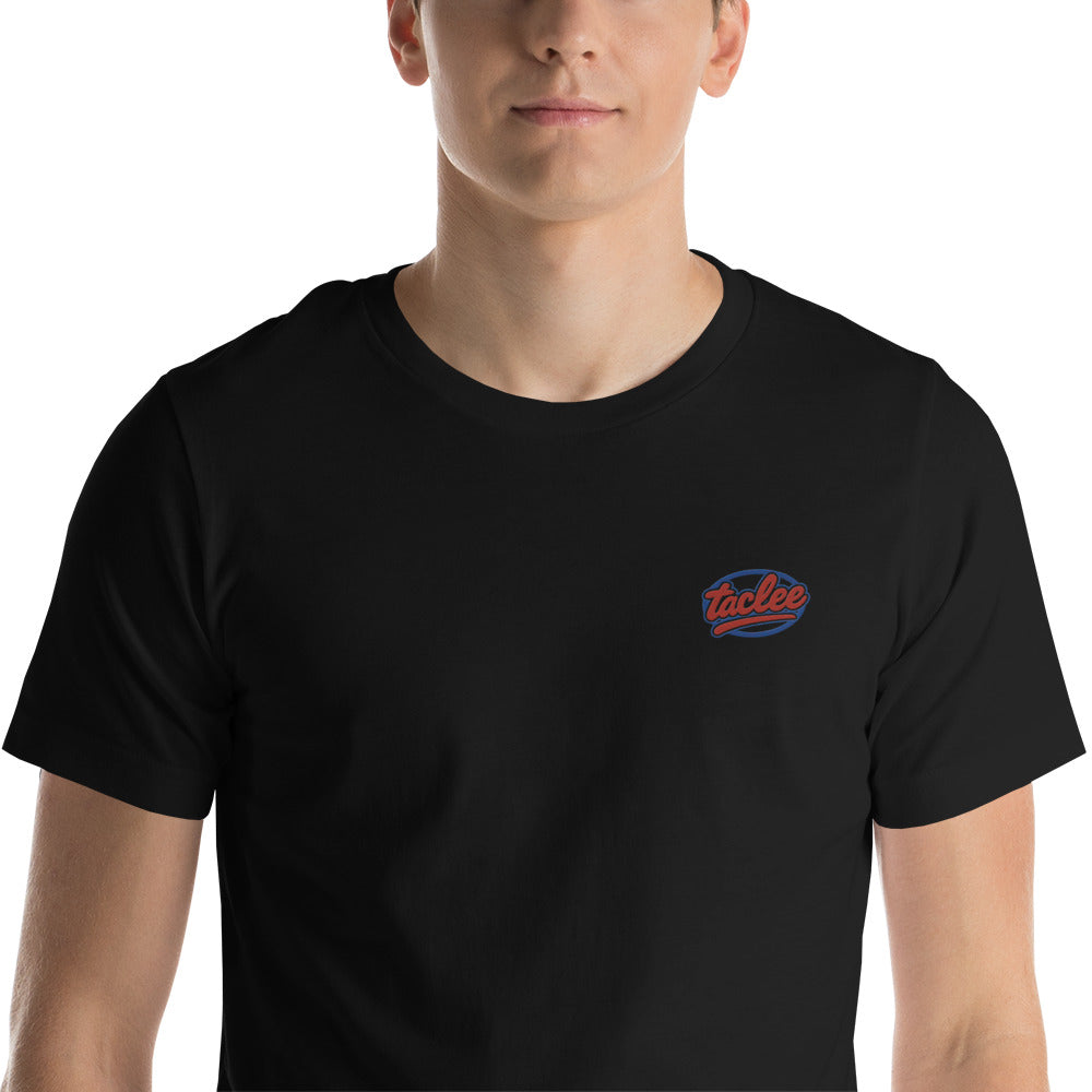 T shirt unisex noir avec logo Taclee brodé sur le torse.