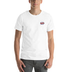 T shirt unisex blanc avec logo Taclee brodé sur le torse.