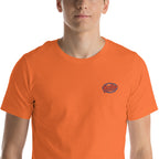 T shirt unisex orange avec logo Taclee brodé sur le torse.