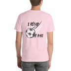 T-shirt unisex rose avec flocage dans le dos "I récup the ball"