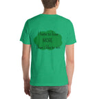 T-shirt unisex vert avec flocage dans le dos "I hate to lose more than I like to win"