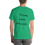 T-shirt unisex vert  avec flocage dans le dos "Je suis pilier, pas poète"