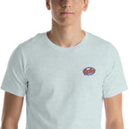 T-shirt unisex bleu clair brodé avec logo Taclee sur le torse.
